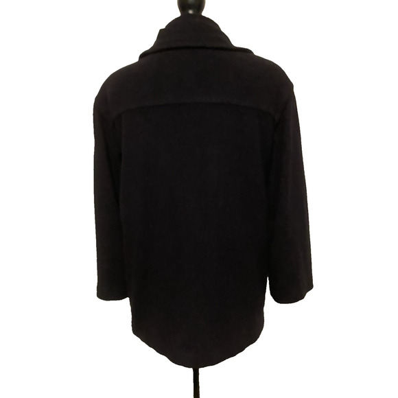 VTG Tweeds Peacoat Jacket Womens Small Black Wool Heavy Double Breasted Coat - Picture 4 of 16